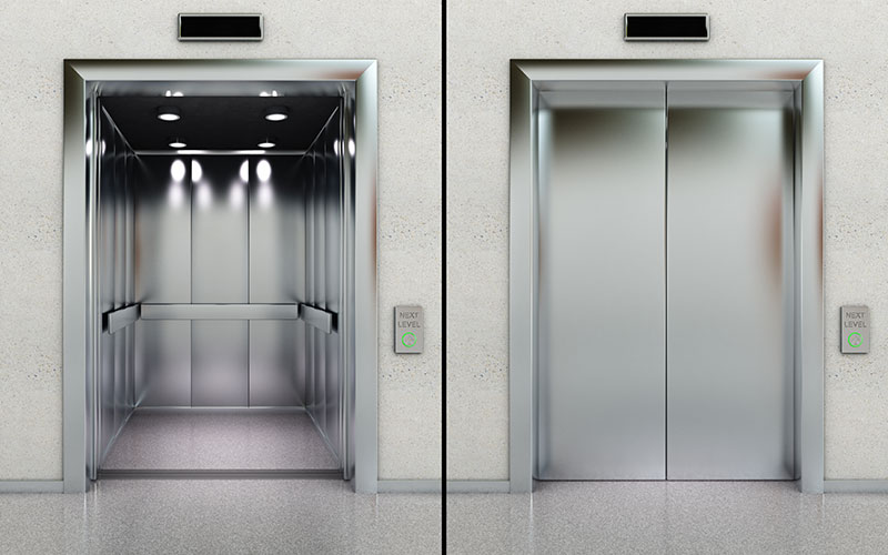 ATS - Aufzugtechnik Seiffert - 2er Aufzug, Tür geöffnet, Tür geschlossen